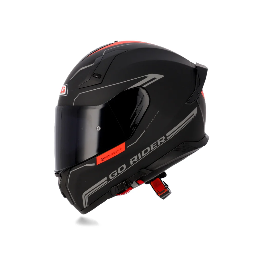 Stream Duo Solid Nouveau Black & Red Matt Tinted